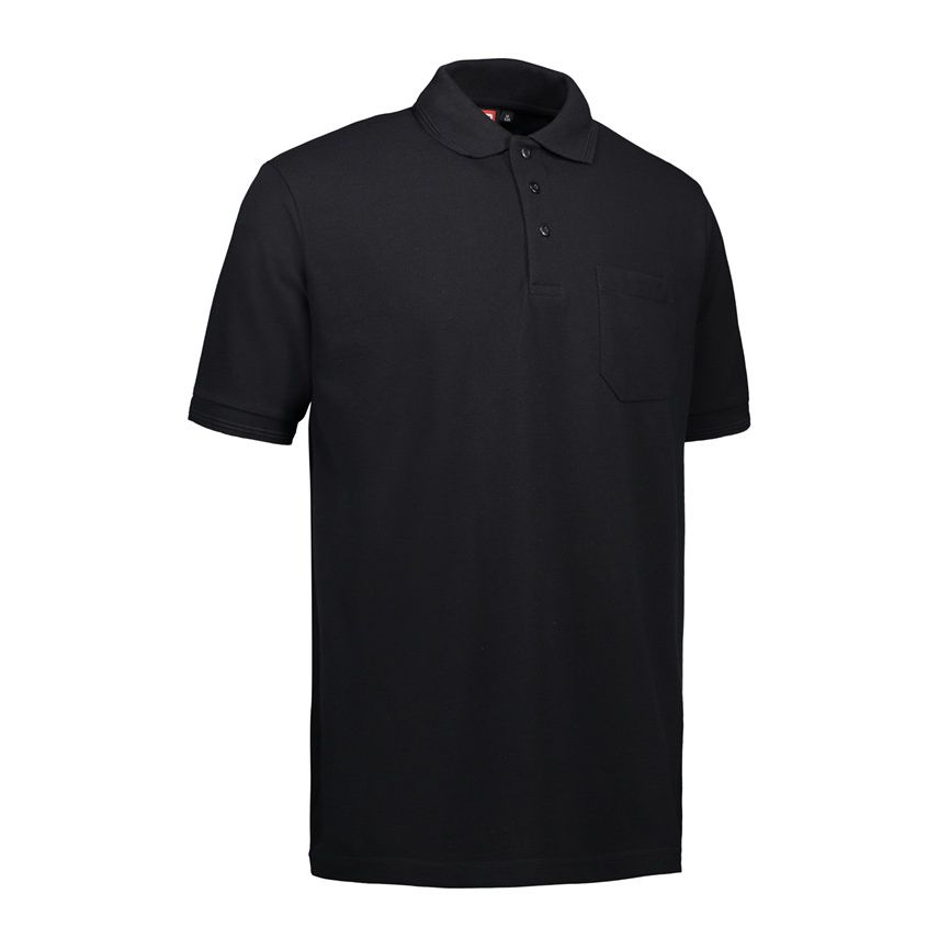 Nybo Svart Herr Prowear Polo Shirt Kortarmad Slitstark Bröstficka L