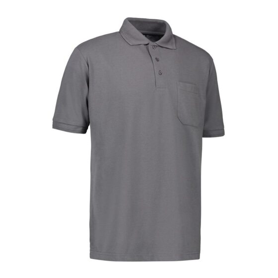 Nybo Silvergrå Herr Prowear Pikétröja, Slitstark, Bröstficka