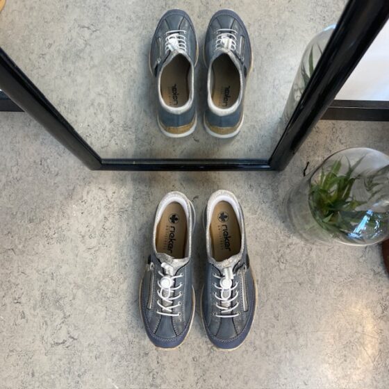 Blå Rieker slip-on sneakers med silver effekter
