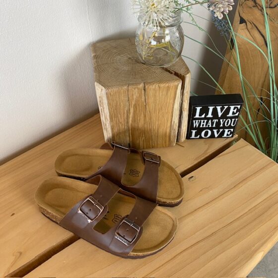Brun Cruz biosandal med breda remmar