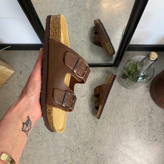 Brun Cruz biosandal med breda remmar