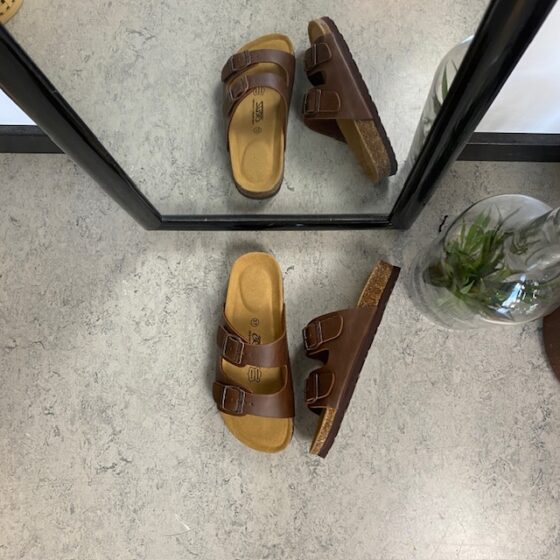 Brun Cruz biosandal med breda remmar