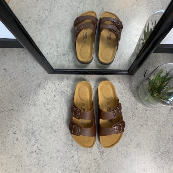 Brun Cruz biosandal med breda remmar