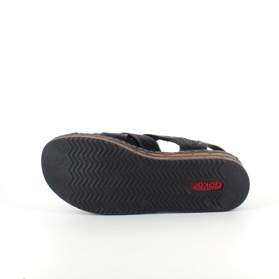 Svart Rieker sandal med flätad ovandel