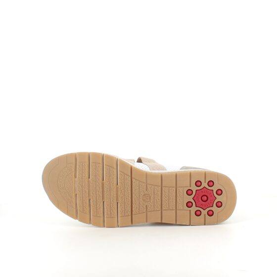Relife ballerina skor med kardborreband – beige komfortskor med massageeffekt
