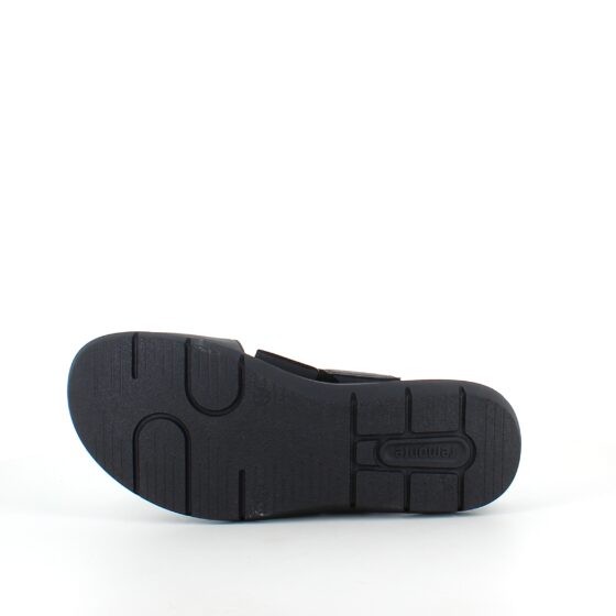 Svart Remonte slip-on skinnsandal med urtagbar sula