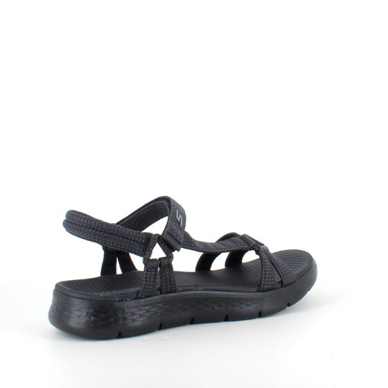 Svart Skechers GOwalk sandal, bred modell