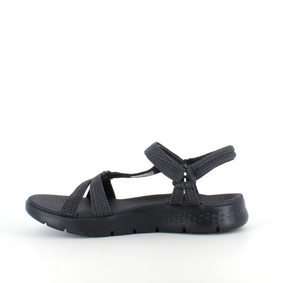 Svart Skechers GOwalk sandal, bred modell
