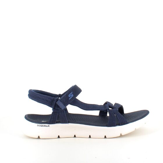 Marinblå Skechers GOwalk sandal, bred modell