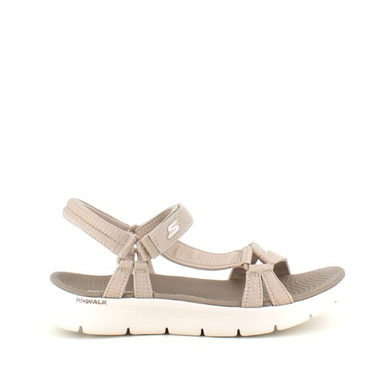 Beige Skechers GOwalk sandal, bred modell
