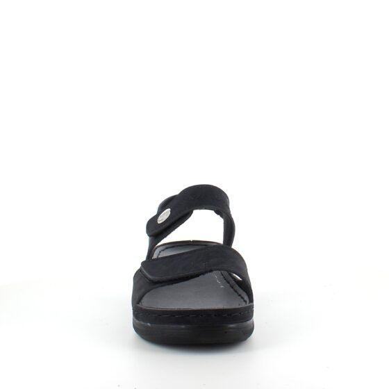 Svart sandal med två justerbara remmar