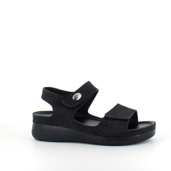 Svart sandal med två justerbara remmar