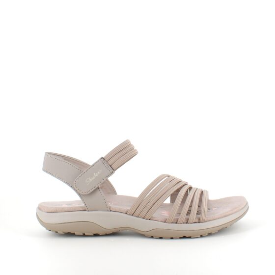 Beige Skechers sandal med elastiska remmar