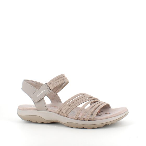 Beige Skechers sandal med elastiska remmar