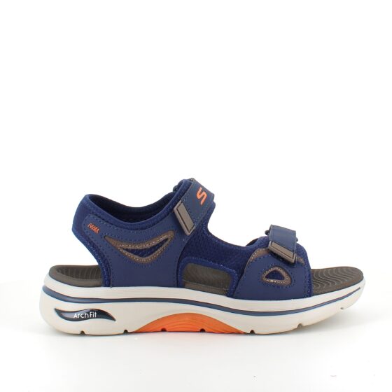 Marinblå Skechers herrsandaler med hålfotsstöd