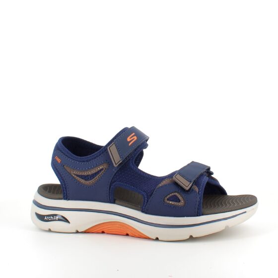 Marinblå Skechers herrsandaler med hålfotsstöd