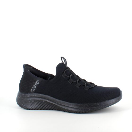 Svarta Skechers Slip-Ins med stretchöverdel