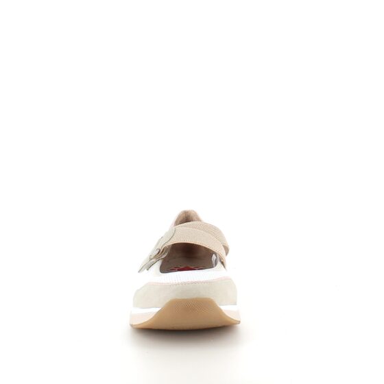 Relife ballerina skor med kardborreband – beige komfortskor med massageeffekt