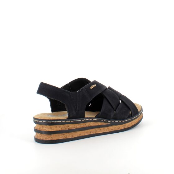 Svart Rieker sandal med flätad ovandel