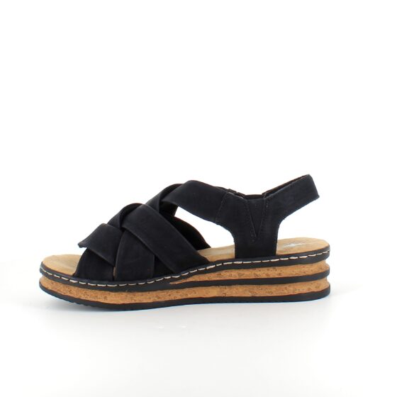 Svart Rieker sandal med flätad ovandel