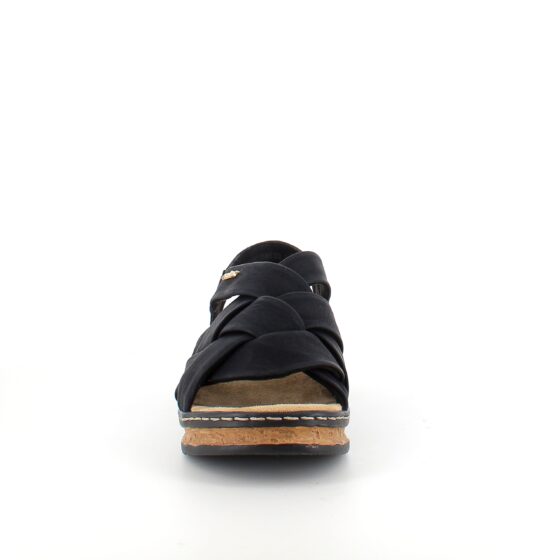 Svart Rieker sandal med flätad ovandel