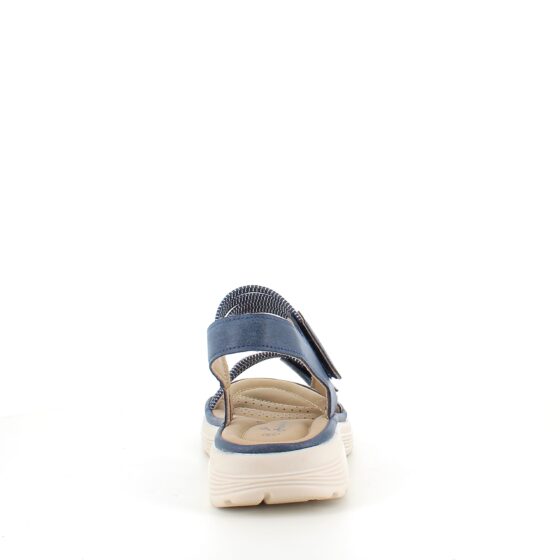 Blå komfortsandal med elastisk og kardborreband – elegant stöd hela dagen