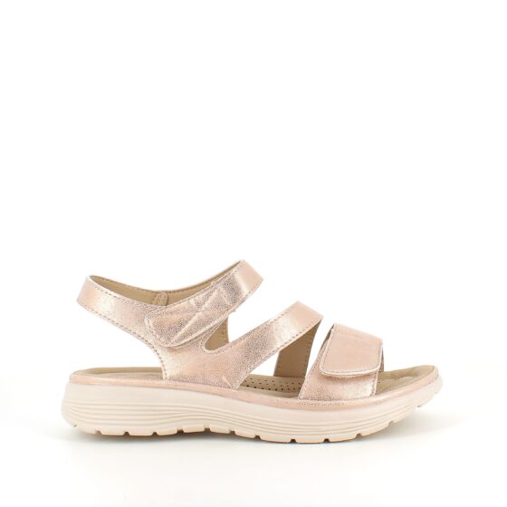 Bekväm Guld Sandal med 3 kardborreband