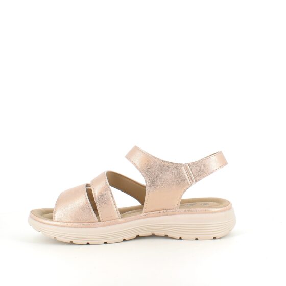 Bekväm Guld Sandal med 3 kardborreband
