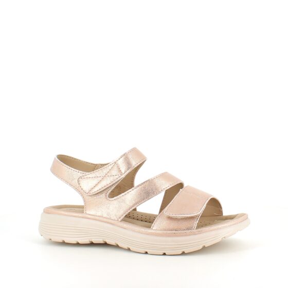 Bekväm Guld Sandal med 3 kardborreband