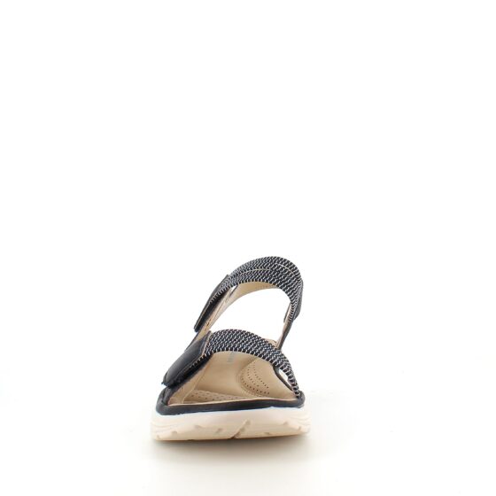 Svart komfortsandal med resår och kardborre – stiligt stöd hela dagen
