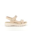 Beige komfortsandal med resår och kardborre - stiligt stöd hela dagen