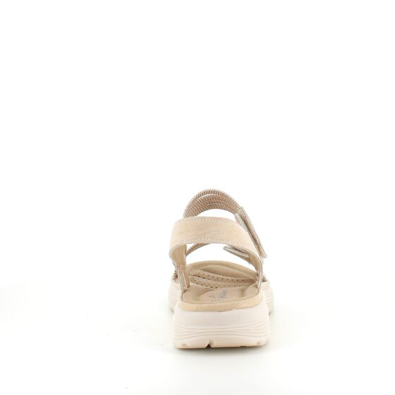 Beige komfortsandal med resår och kardborre - stiligt stöd hela dagen