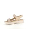 Beige komfortsandal med resår och kardborre - stiligt stöd hela dagen