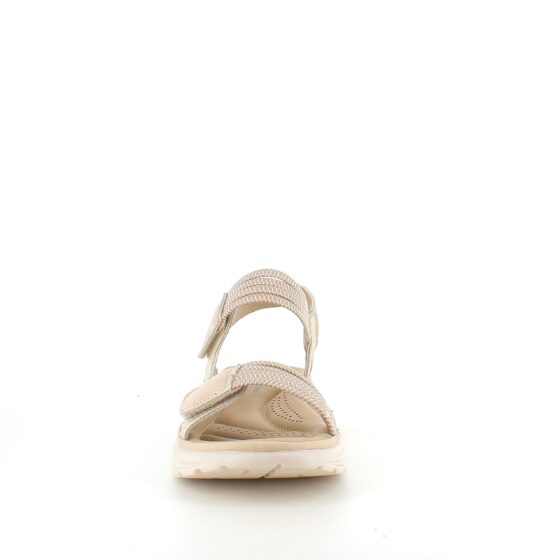 Beige komfortsandal med resår och kardborre - stiligt stöd hela dagen