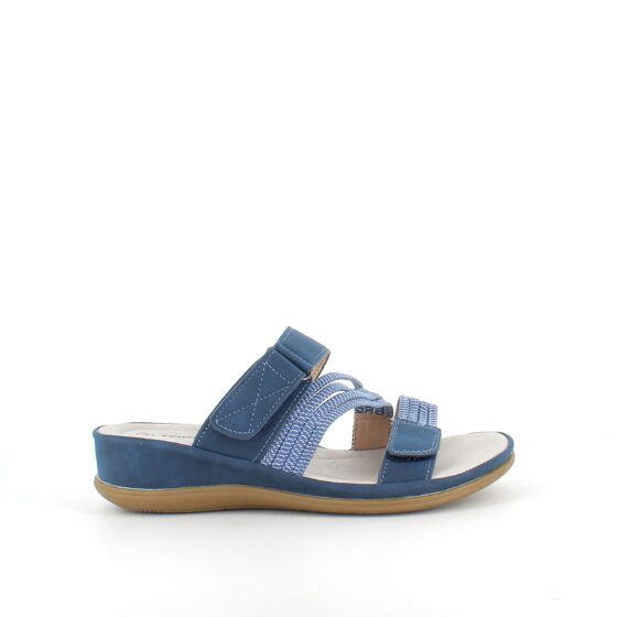 Komfortsandal med resår – i en snygg blå variant med flexibilitet och stil