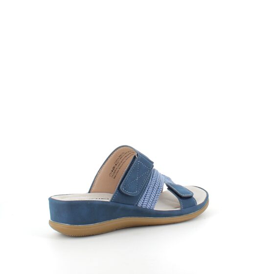 Komfortsandal med resår – i en snygg blå variant med flexibilitet och stil