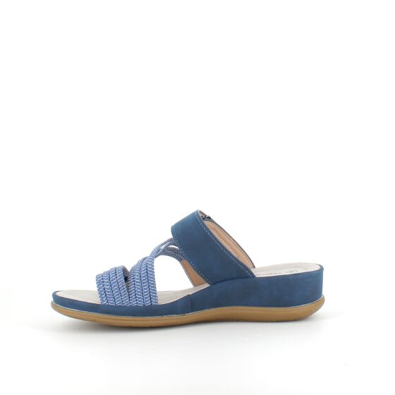 Komfortsandal med resår – i en snygg blå variant med flexibilitet och stil