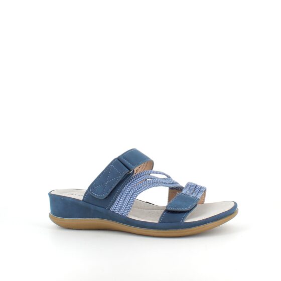 Komfortsandal med resår – i en snygg blå variant med flexibilitet och stil