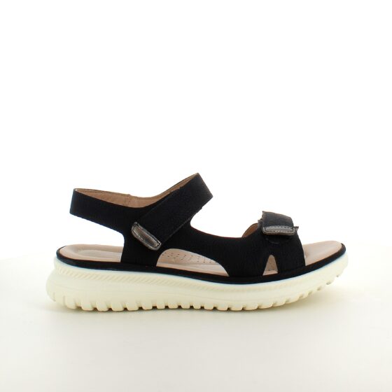 Klassisk svart sandal med ergonomisk komfort – för dig som går långt och står bekvämt