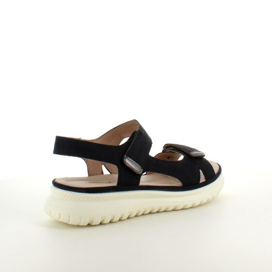 Klassisk svart sandal med ergonomisk komfort – för dig som går långt och står bekvämt