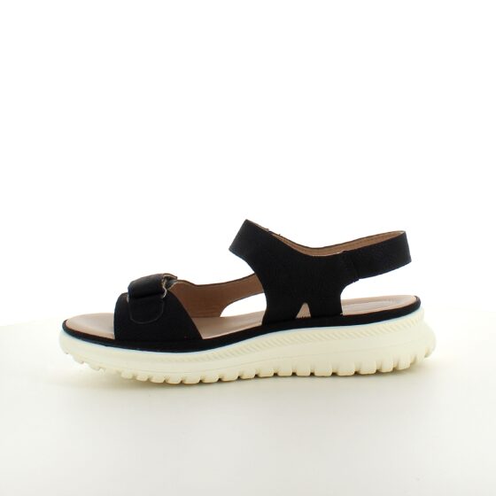 Klassisk svart sandal med ergonomisk komfort – för dig som går långt och står bekvämt