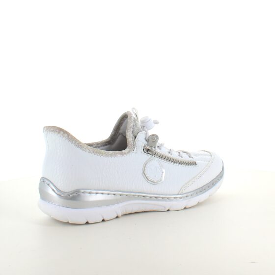 Vita Rieker slip-on sneakers med silverdetaljer