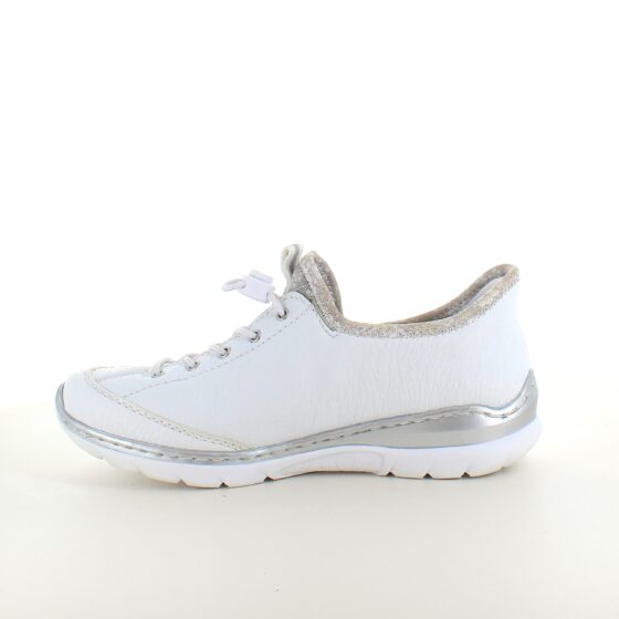 Vita Rieker slip-on sneakers med silverdetaljer