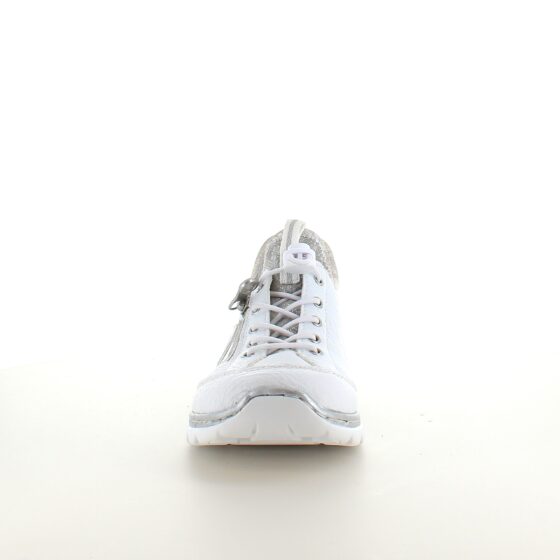 Vita Rieker slip-on sneakers med silverdetaljer