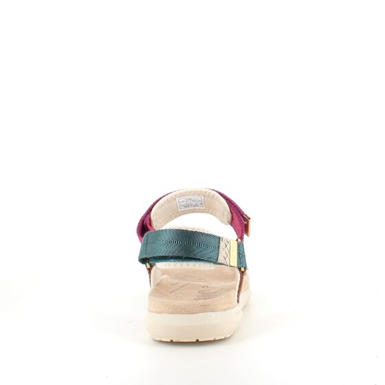 Lila/grön Woden sandal med bra hålfotsstöd.