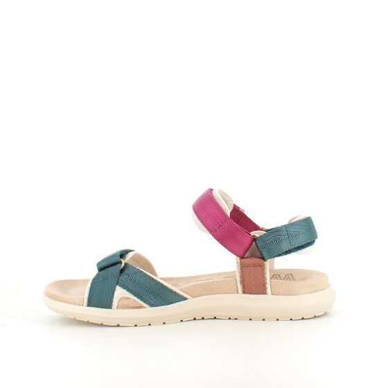 Lila/grön Woden sandal med bra hålfotsstöd.