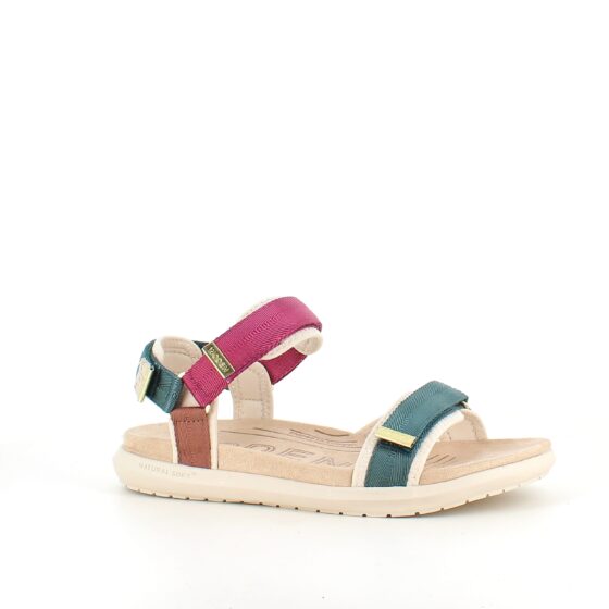 Lila/grön Woden sandal med bra hålfotsstöd.