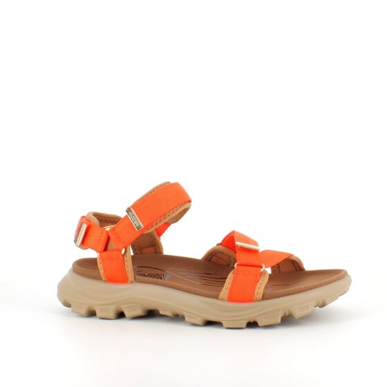 Orange Woden-sandal med bra hålfotsstöd