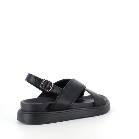Elegant svart lädersandal med hälrem