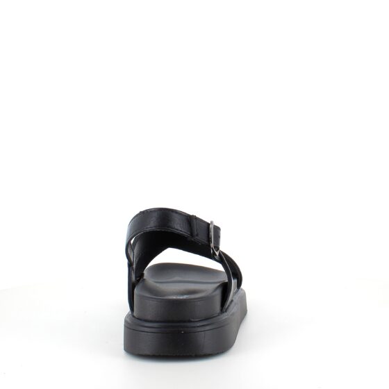 Elegant svart lädersandal med hälrem